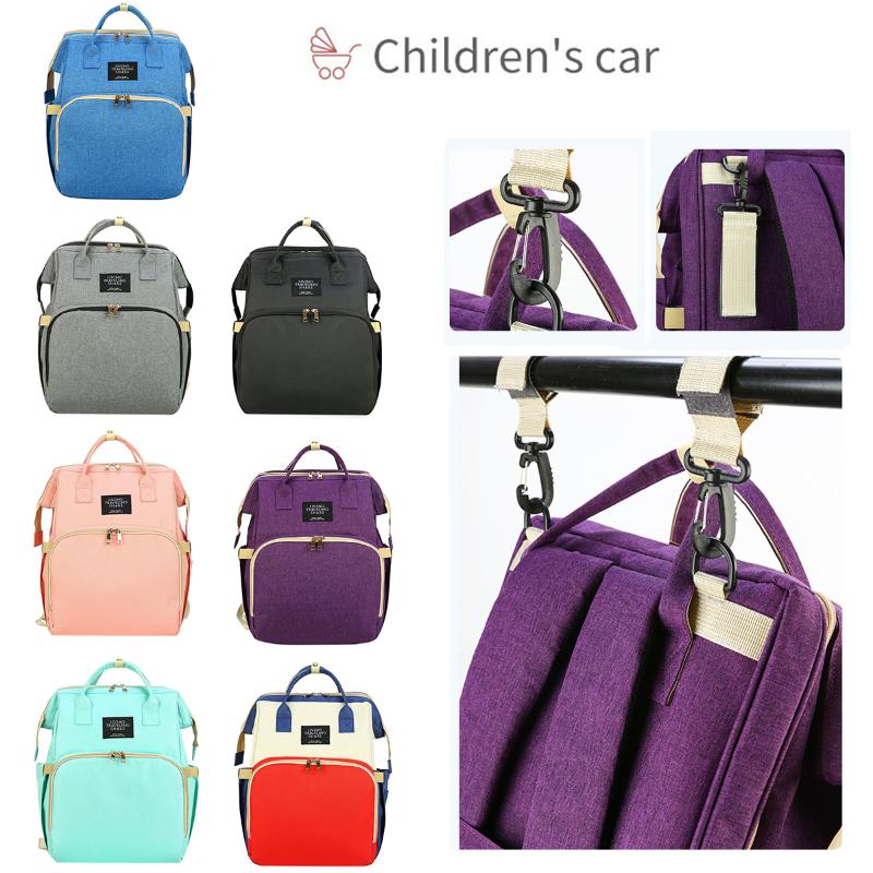 Diaper Bags Mummy Bag Baby Stroller Backpack Waterproof Women Handbag Maternity Nursing Nappy Travel Knapsack, Black