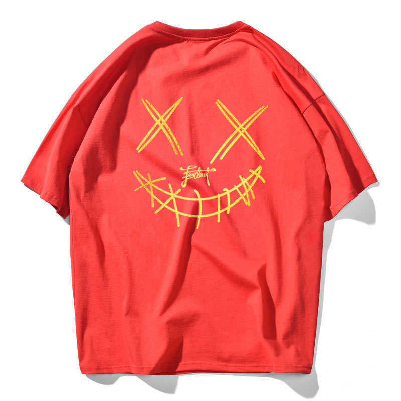 T Shirt Mens Hip Hop Devil Face Tshirt Streetwear Summer Cotton Harajuku T-Shirts Short Sleeve Tops Tees Street Wear 210603