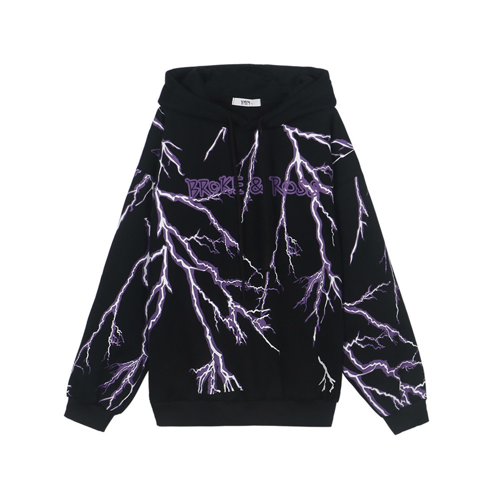 Rosetic Flame Print Men Hoodies Winter Thick Hooded Hoodies Mens Harajuku Letter Tops Gothic Pullovers Casual Couple Sweatshirt 201020