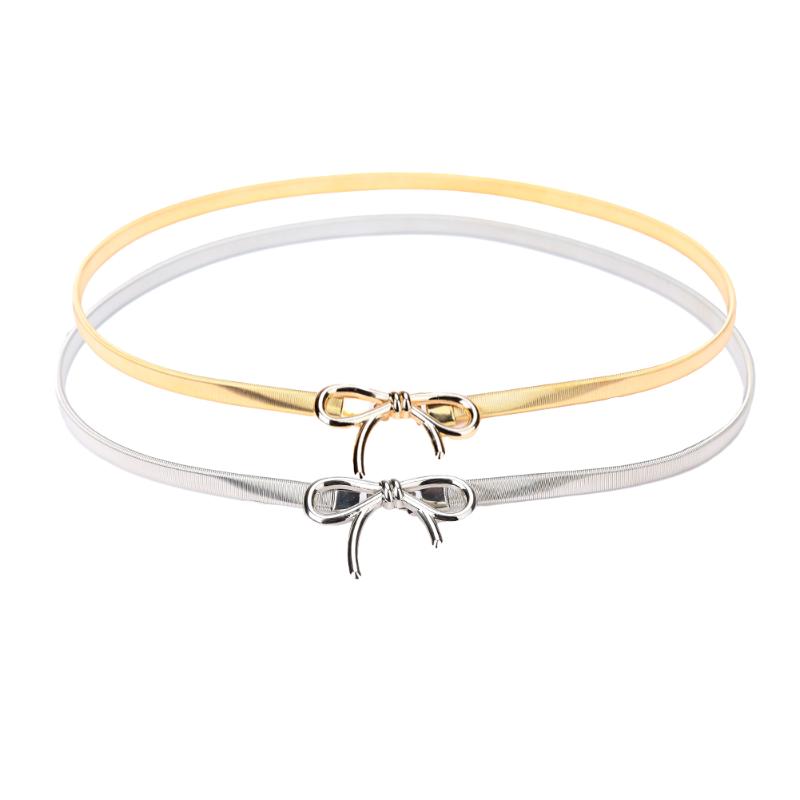 Belts Chic Fashion Women Metal Belt Bow Clasp Front Stretch Spring Waist Strap Elastic Waistband For Dress Blouse Gold/Silver
Belts Chic Fashion Women Metal Belt Bow Clasp Front Stretch Spring Waist Strap Elastic Waistband For Dress Blouse Gold/Silver