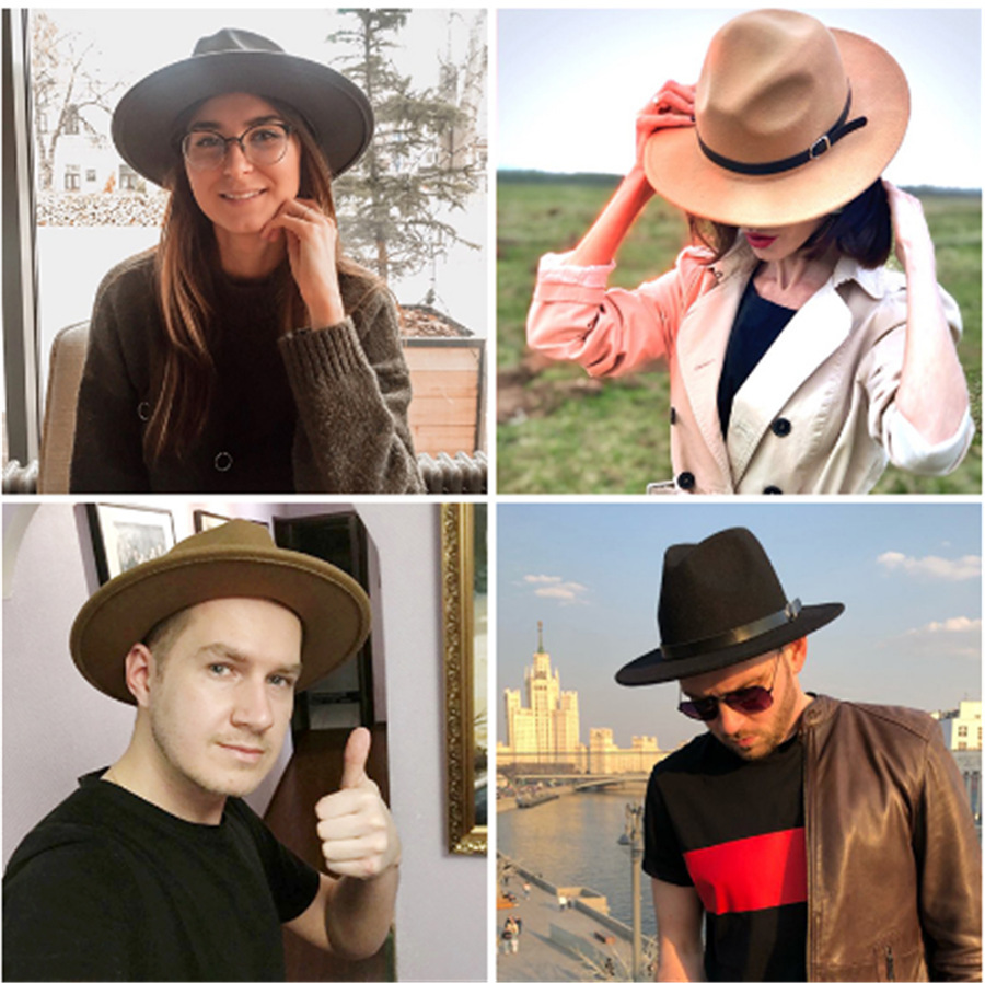 Classical Wide Brim Porkpie Fedora Hat Camel Black 100% Wool Hats Men Women Crushable Winter cap Derby Wedding Church Jazz caps Y200110
Classical Wide Brim Porkpie Fedora Hat Camel Black 100% Wool Hats Men Women Crushable Winter cap Derby Wedding Church Jazz caps Y200110