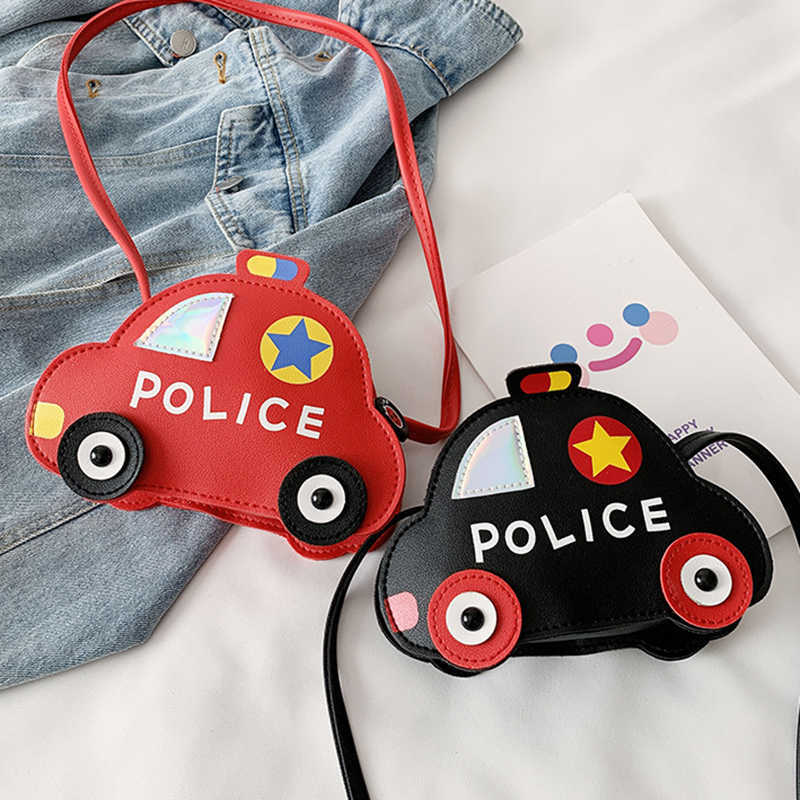 Cartoon Car Style Messenger Bag PU Leather Children Mini Wallet Children's Coin Purse Kids Accessory Bag Waist Packs With Zipper 211025