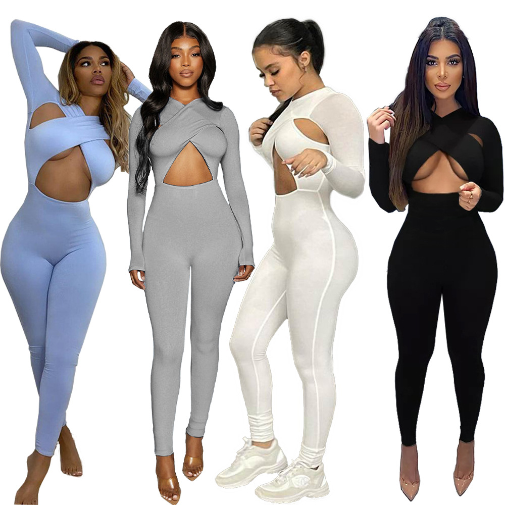 Waist Band Cut Out Rompers Womens Jumpsuit Sexy Criss Cross Hollow Out One Piece Overalls Early Fall Birthday Clubwear Outfit, White
Waist Band Cut Out Rompers Womens Jumpsuit Sexy Criss Cross Hollow Out One Piece Overalls Early Fall Birthday Clubwear Outfit, White