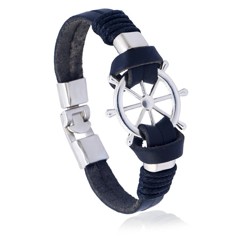 Charm Bracelets 2021 Fashion Vintage Leather Bracelet Men's Rudder Multilayer Woven Warp Knit Pulseira Masculina
Charm Bracelets 2021 Fashion Vintage Leather Bracelet Men's Rudder Multilayer Woven Warp Knit Pulseira Masculina