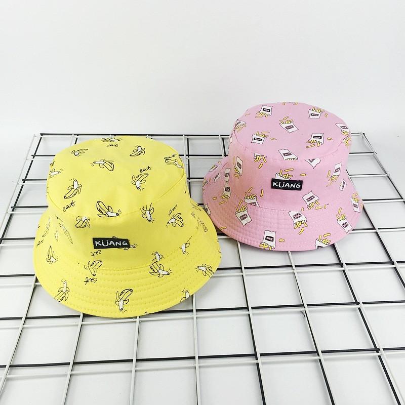 Cloches 2021 Cotton Banana Fries Print Double-sided Wear Bucket Hat Fisherman Sun Cap Hats For Men And Women, White 
Cloches 2021 Cotton Banana Fries Print Double-sided Wear Bucket Hat Fisherman Sun Cap Hats For Men And Women, White