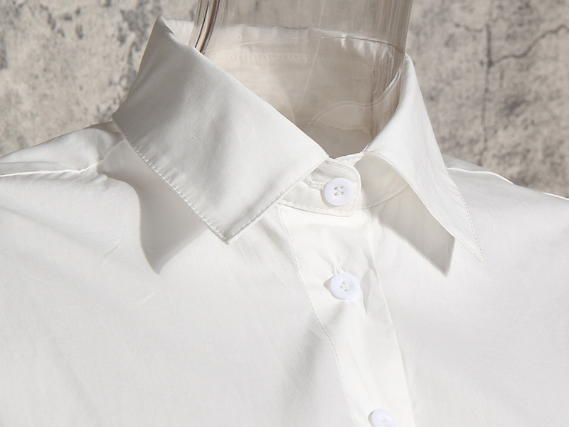 TWOTWINSTYLE White Bowknot Shirt For Women Lapel Lantern Sleeve Bandage High Waist Casual Blouse Female Autumn New Tide 210225