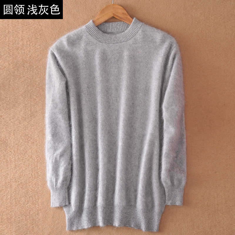 Men Pullovers 100% Mink Cashmere Knitting Sweaters Fashion Winter Thick Warm Pullovers Man Sweater 210818