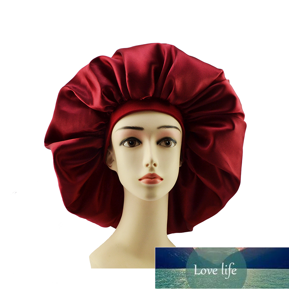 New Fashion Big Size Satin Silk Bonnet Sleep Night Cap Head Cover Bonnet Hat For Curly Springy Hair