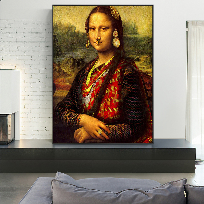 Nordic Style Minimalism Mona Lisa Poster Wall Art Canvas Print Painting Mona Lisa Modular Pictures Living Room Modern Home Decor