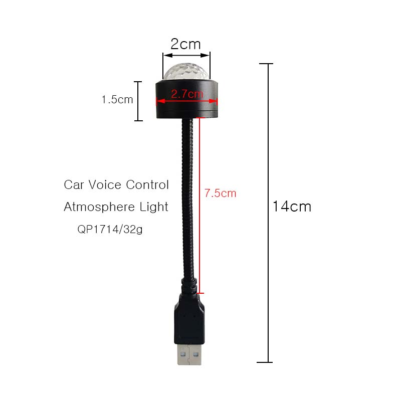 USB Lamps LED Night Light Atmosphere Party DJ Disco Music Lamp Vehicle Voice Control Atmospheres Bulb Car Lights Truck Decoration Bulbs Colorful Laser