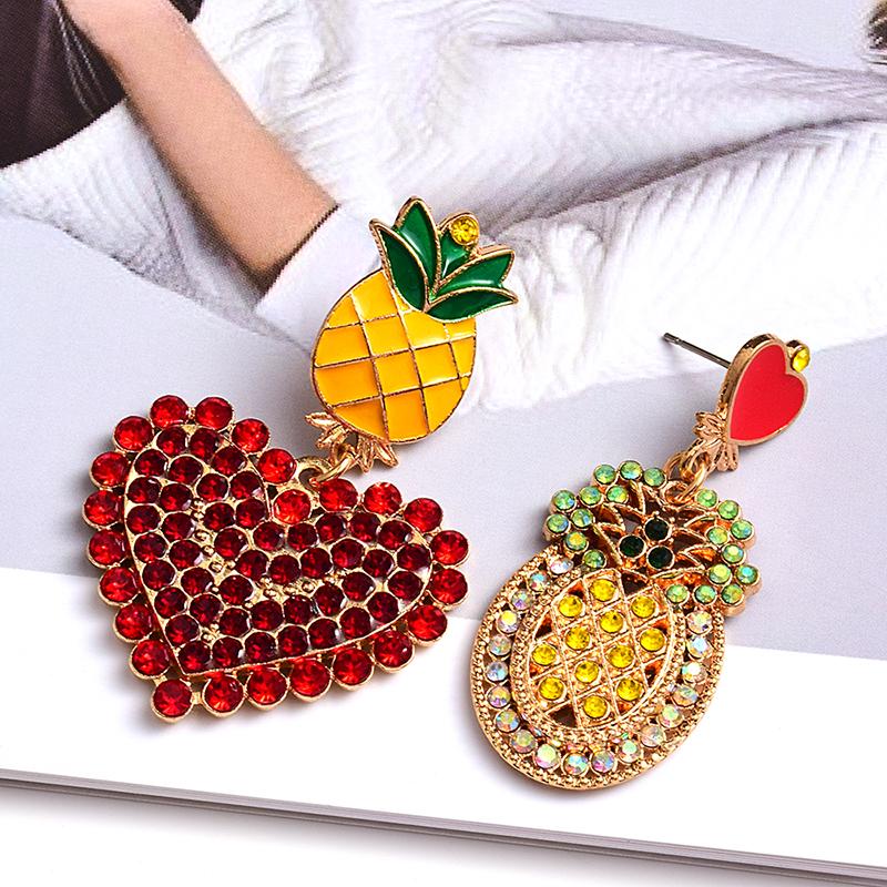 Dangle & Chandelier Summer Cute Rhinestone Earrings Female Love Heart Pineapple Accessories Dinner Party Wedding Gifts, Silver
Dangle & Chandelier Summer Cute Rhinestone Earrings Female Love Heart Pineapple Accessories Dinner Party Wedding Gifts, Silver