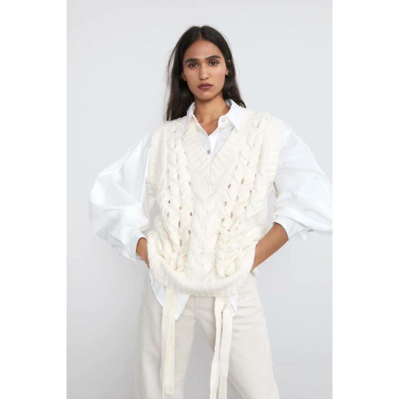 Women' Vests 2021 Casual Knit Temperament Sweater Vest Beige Bandage Exquisite Pure Easy-Matched Cardigan, As picture
Women' Vests 2021 Casual Knit Temperament Sweater Vest Beige Bandage Exquisite Pure Easy-Matched Cardigan, As picture