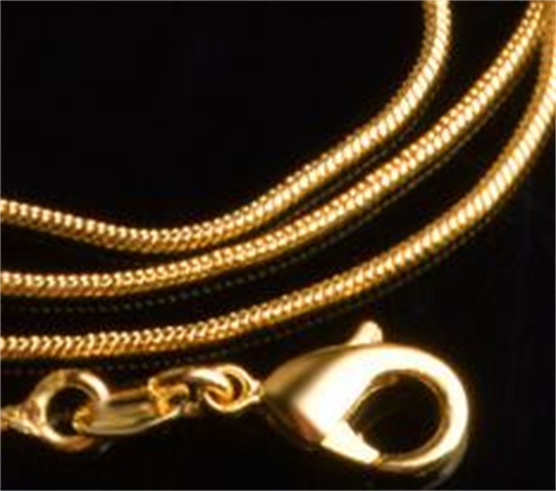 Promotion Sale 18K gold chains necklace 1mm 16in 18in 20in 22in 24in 26in 28in 30in mixed smooth chain necklaces 215 T2