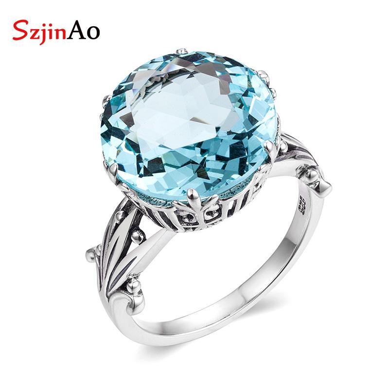 Cluster Rings Fashion Handmade Charming Round Solid 925 Sterling Silver Aquamarine For Women March Birthstone Luxury Anniversary Jewelry, Golden;silver
Cluster Rings Fashion Handmade Charming Round Solid 925 Sterling Silver Aquamarine For Women March Birthstone Luxury Anniversary Jewelry, Golden;silver