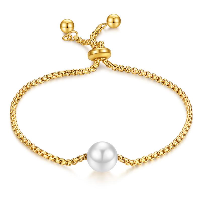 Lien, chaîne 316l acier inoxydable petit bracelet de perle de titane frais femme étudiant réglable non fondue