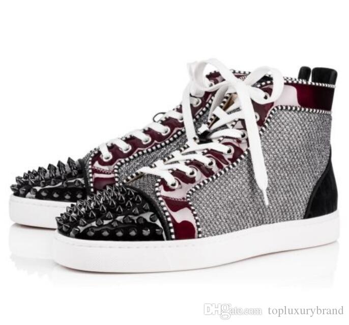 Men Glitter Leather Sneakers Red Bottom Shoes Brand Designer High Cut Spikes Orlato Men's Flat Walking Par nfP Size 5 14 LOUBOUTIN CHRISTIAN, White
Men Glitter Leather Sneakers Red Bottom Shoes Brand Designer High Cut Spikes Orlato Men's Flat Walking Par nfP Size 5 14 LOUBOUTIN CHRISTIAN, White