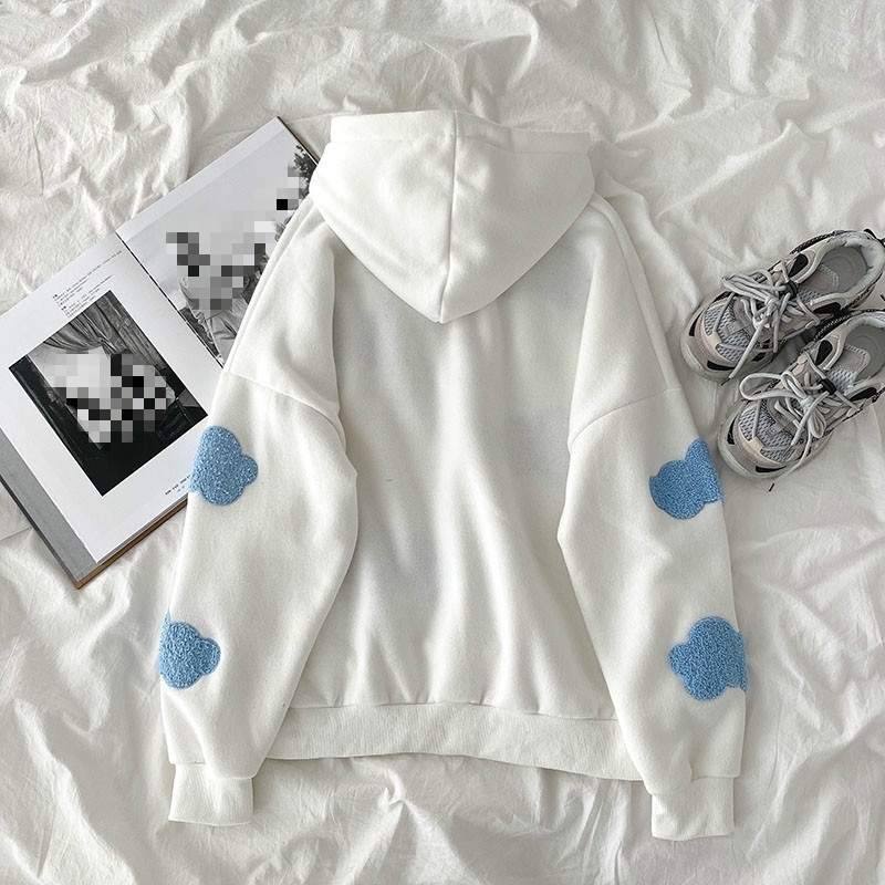 Ezgaga Harajuku Hoodies Women Casual Preppy Style Sky Clouds Embroidery Sweatshirt Loose Long Sleeve Pullover Streetwear Female 201204