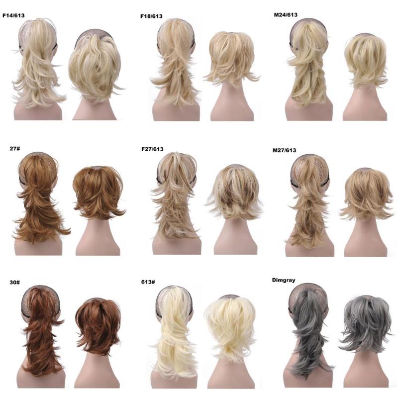 Synthetic Wigs 14inch women wigs Claw Ponytail Or Chignon Stylish Hair Exension Messy Wavy Pony Tail Bun Hairpieces