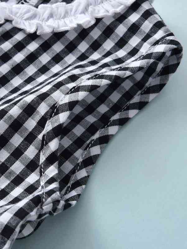 Baby Gingham Frill Trim Bow Front Dress SHE