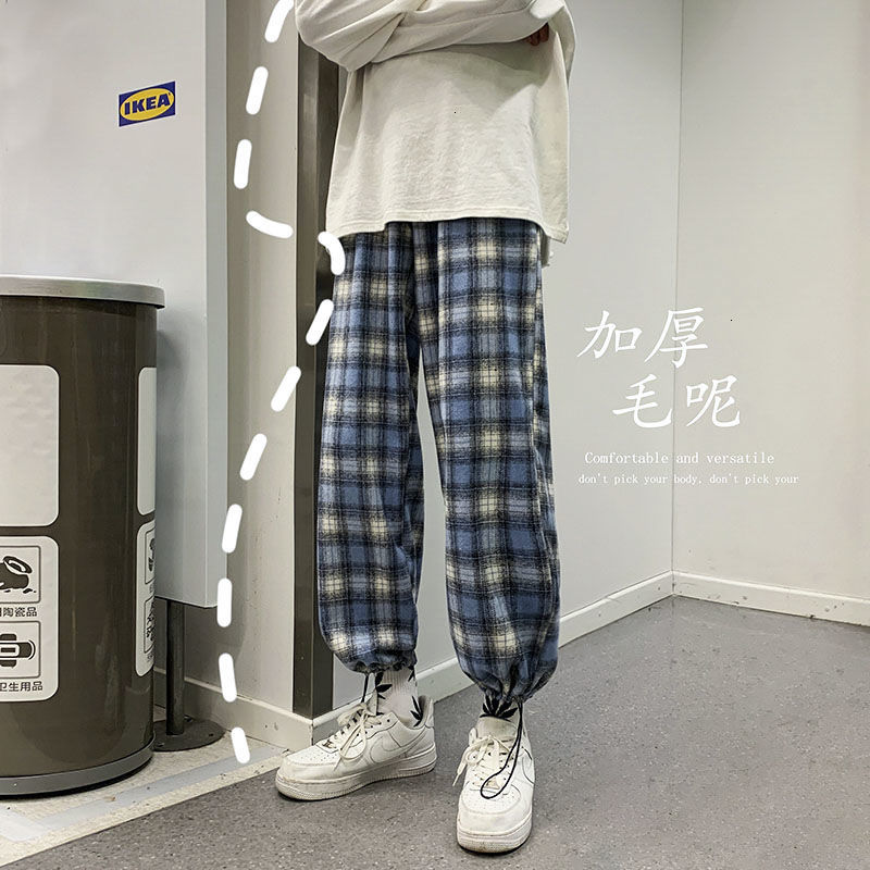 2021 New Winter Thick Woolen Men's Fashion Retro Casual Plaid Men Streetwear Wild Loose Hip-hop Straight Wide-leg Pants Mens S59r, Blue
2021 New Winter Thick Woolen Men's Fashion Retro Casual Plaid Men Streetwear Wild Loose Hip-hop Straight Wide-leg Pants Mens S59r, Blue