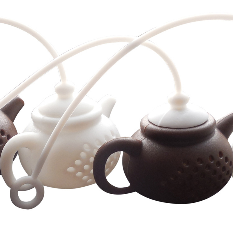 Silicone Teapot Shape Filter Safely Cleaning Infuser Reusable Tea/Coffee Strainer Tea Leaks Kitchen Accessories Free DHL Free shipping