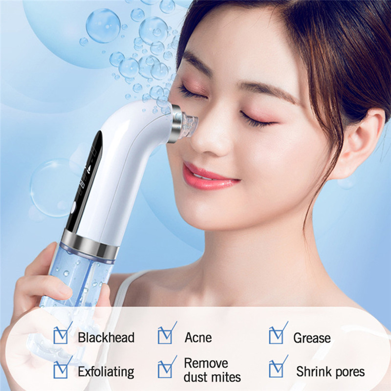 Electric Blackhead Remover Facial Vacuum Pore Blackhead Cleaner Small Bubble Water Cycle Acne Pimple Clean Beauty Skin Care Tool Limpiador De Espinill
