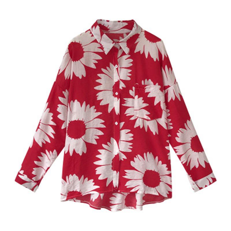 Vintage Blouses Women floral Print Shirts Long Sleeve Cotton Tops Plus Size 4XL spring autumn Blousa Fashion Female Clothing
