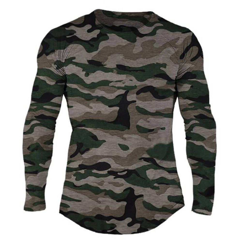 2021 New Gym Fitness T-shirt Men Casual Long Sleeve Cotton t Shirt Male Camouflage Tee Tops Autumn Running Sport Workout Clothes Apparel D12, Black 
2021 New Gym Fitness T-shirt Men Casual Long Sleeve Cotton t Shirt Male Camouflage Tee Tops Autumn Running Sport Workout Clothes Apparel D12, Black