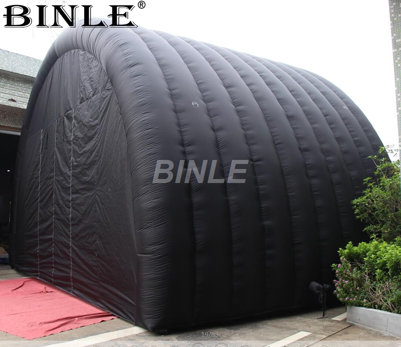 custom made multifunctional giant black inflatable tunnel tent entrance stage cover marquee canopy for events