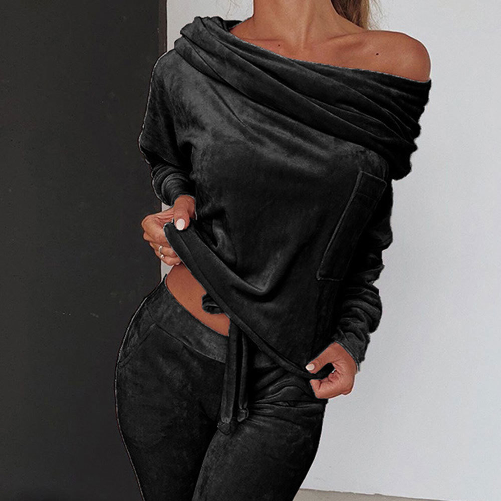 2021 New Autumn Veet Tracksuit Women Sweatshirt 2 Pieces Set Slash Neck Tops and Pants Sportswear Suede Thick Lounge Suit Kkla, As photo
2021 New Autumn Veet Tracksuit Women Sweatshirt 2 Pieces Set Slash Neck Tops and Pants Sportswear Suede Thick Lounge Suit Kkla, As photo