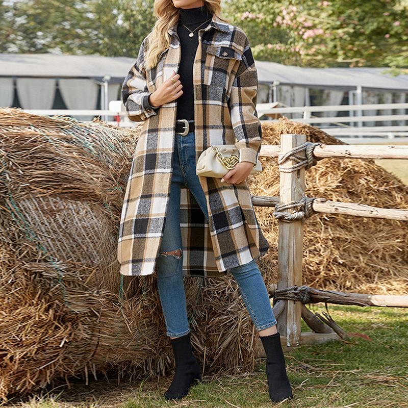Women's Wool & Blends Coats And Jackets Women Turn-Down Collar Plus Size Streetwear Long Korean Winter Coat 2021 Plaid G2930, Gray
Women's Wool & Blends Coats And Jackets Women Turn-Down Collar Plus Size Streetwear Long Korean Winter Coat 2021 Plaid G2930, Gray