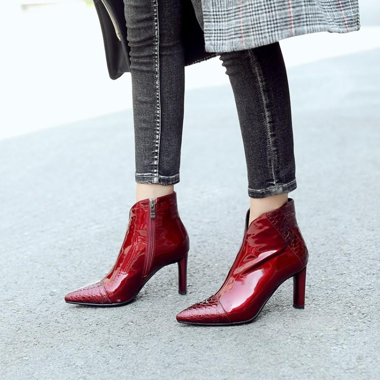 Boots GPOKHDS 2021 Women Ankle Cow Leather Winter Short Plush Wine Red Pointed Toe Zippers High Heels Female, Black
Boots GPOKHDS 2021 Women Ankle Cow Leather Winter Short Plush Wine Red Pointed Toe Zippers High Heels Female, Black