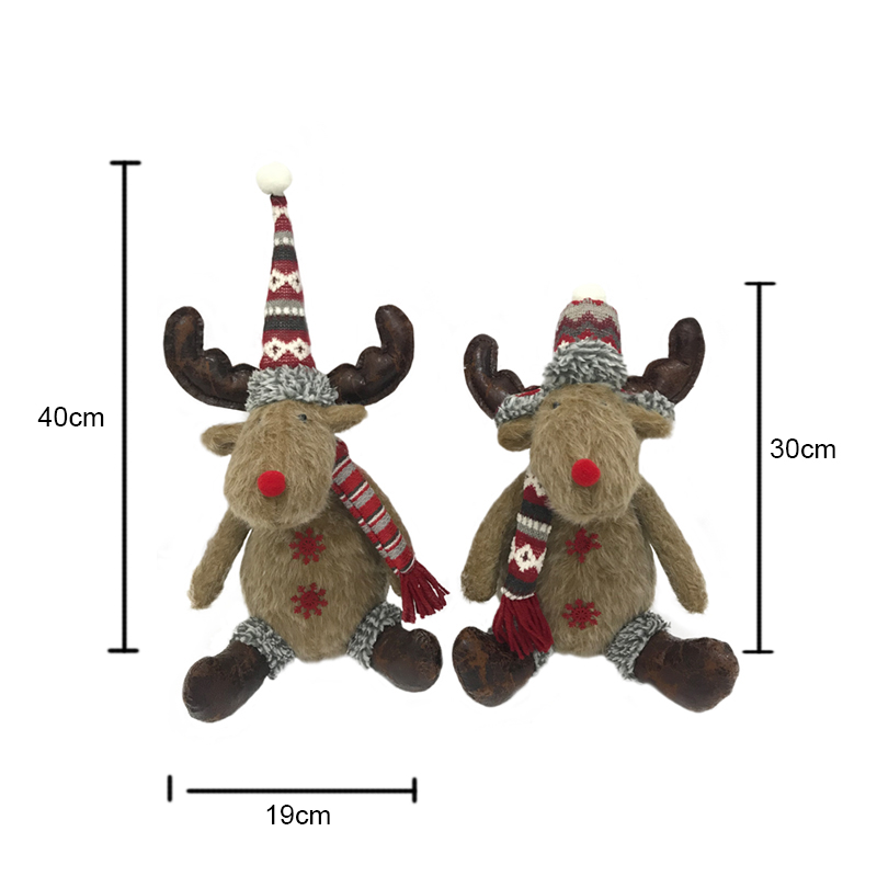 Christmas ornament Plush sitting deer elk Decorations Free shipping