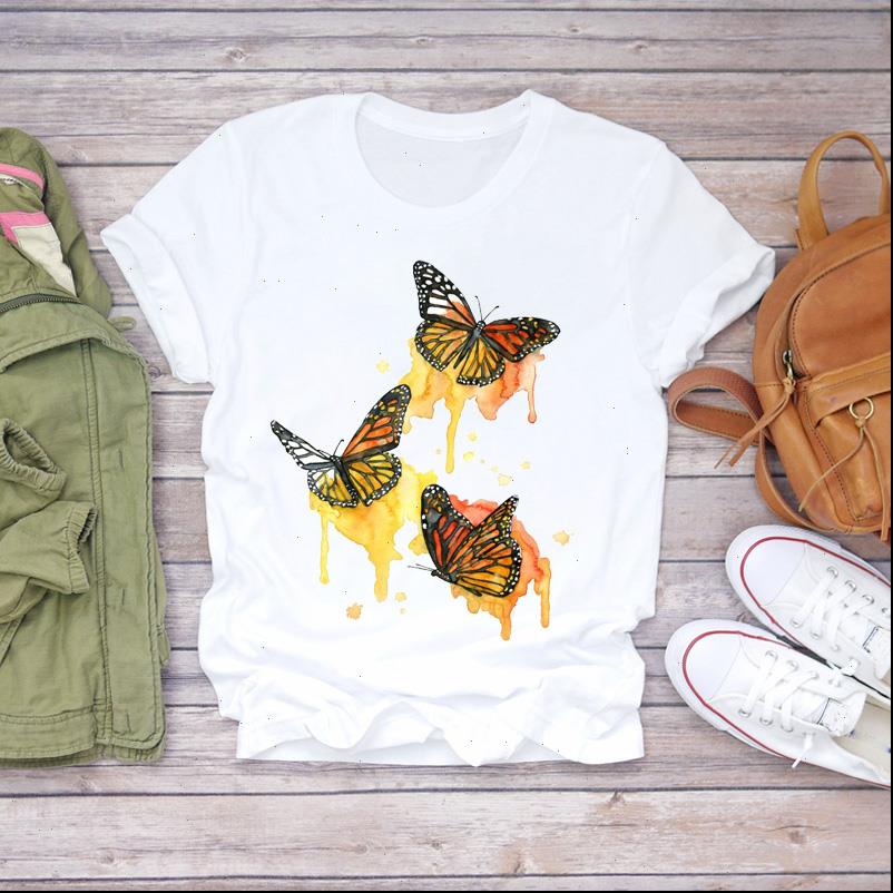 women watercolor butterfly short sleeve 90s fashion print lady t shirts womens graphic t shirt ladies female tee t shirt, White
women watercolor butterfly short sleeve 90s fashion print lady t shirts womens graphic t shirt ladies female tee t shirt, White