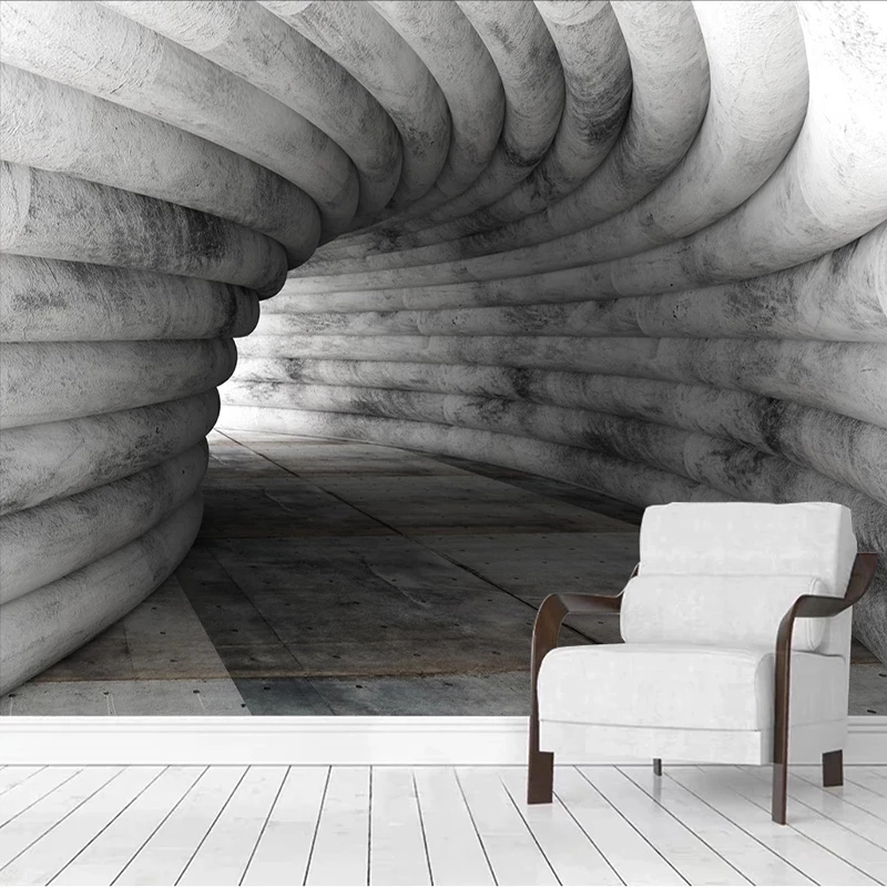 Custom Mural 3D Extended Space Cement Wall Cave Background Photo Painting Wallpaper Living Room Bedroom Walls
