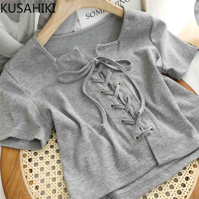 Cross Bandage Slim Crop Tops Tee Woman Summer Short Sleeve Graphic Tees Solid O-neck T Shirts Female 6J280 210603, White
Cross Bandage Slim Crop Tops Tee Woman Summer Short Sleeve Graphic Tees Solid O-neck T Shirts Female 6J280 210603, White