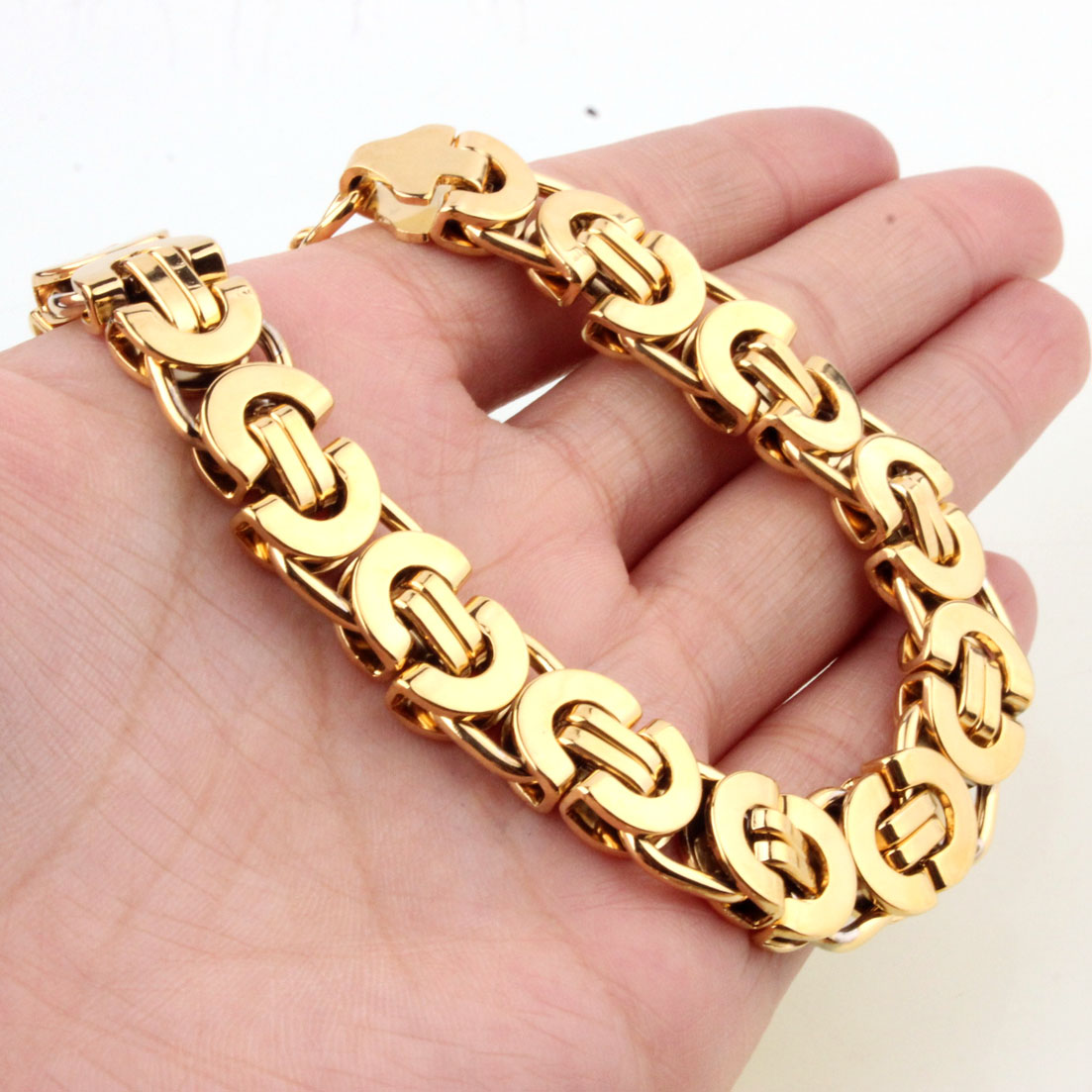 New Fashion Hip Hop Mens Bracelet Gold Silver Color bling iced out Stainless Steel Chains Bracelets for Men Jewelry Gift 6/8/11mm