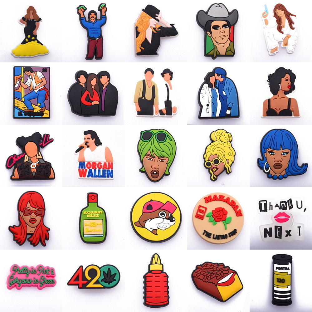Shoes parts Famous singers Croc Charms Inspired Music Artist For Clocks Accessories Gifts for Adults 0818
Shoes parts Famous singers Croc Charms Inspired Music Artist For Clocks Accessories Gifts for Adults 0818