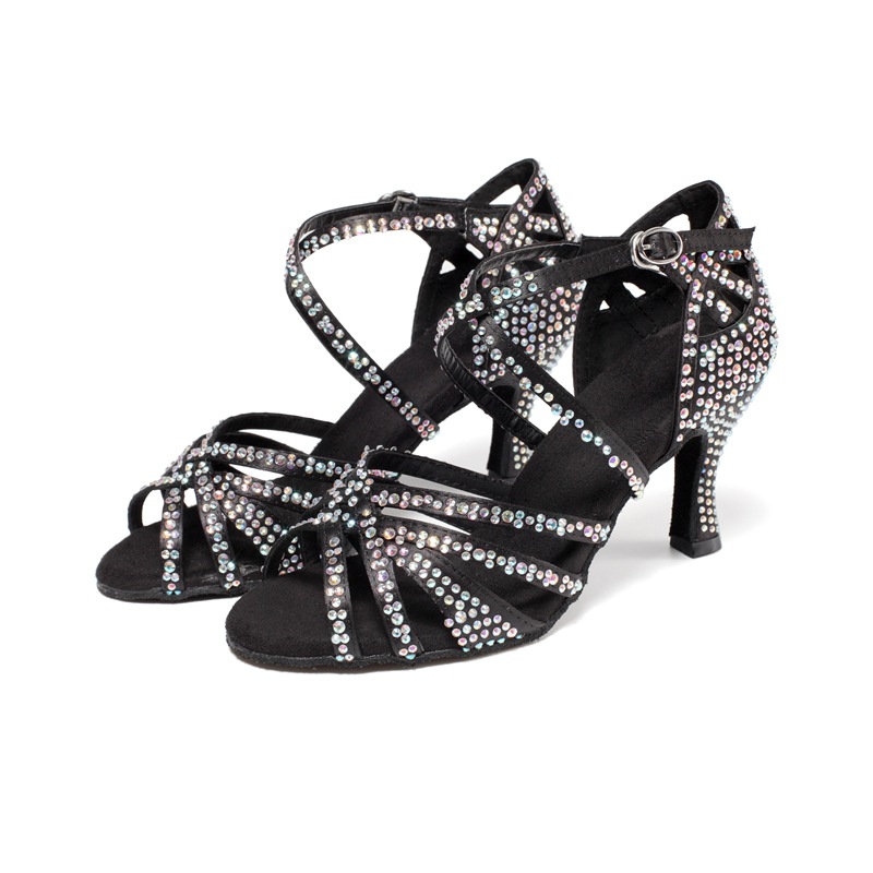 Latin dance shoes adult professional dance shoe with diamond high heels ladies soft bottom diamond square ballroom dancing women shoes sandal
Latin dance shoes adult professional dance shoe with diamond high heels ladies soft bottom diamond square ballroom dancing women shoes sandal