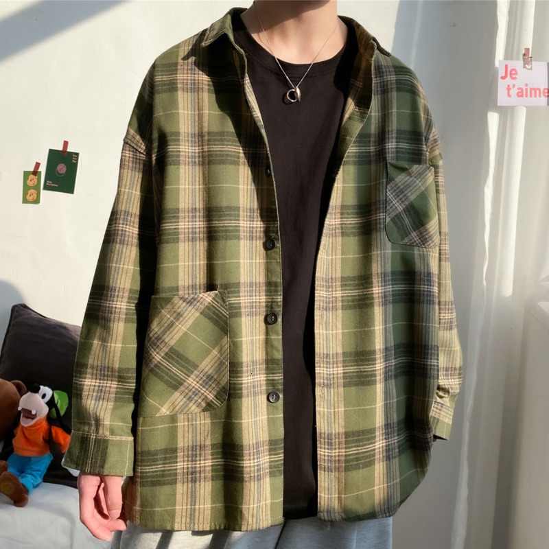 2021 New Spring Cotton Plaid Men's Fashion Retro Casual Men Streetwear Korean Loose Long Sleeve Shirts Mens Shirt M-2xl Dp9j, Khaki
2021 New Spring Cotton Plaid Men's Fashion Retro Casual Men Streetwear Korean Loose Long Sleeve Shirts Mens Shirt M-2xl Dp9j, Khaki