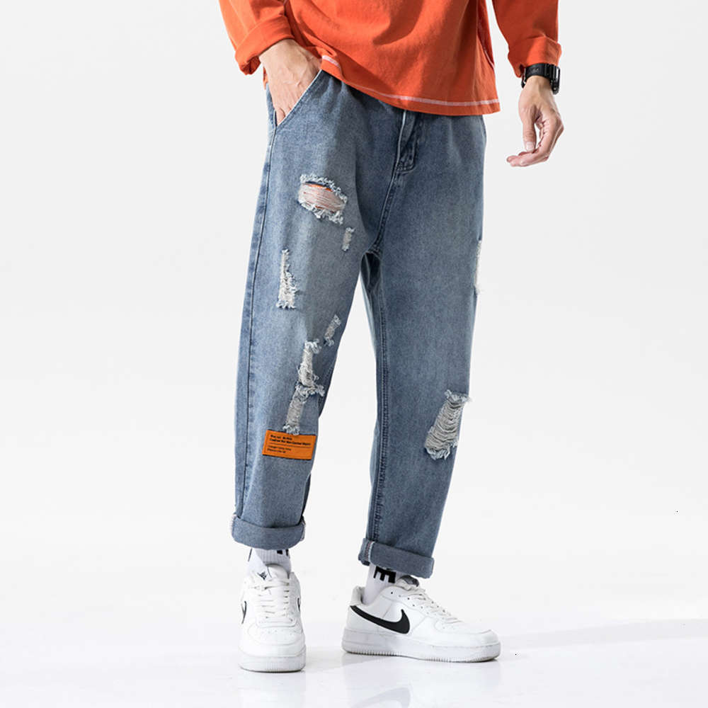 2021 new | perforated jeans men's autumn trend loose versatile straight Korean casual pants, Blue
2021 new | perforated jeans men's autumn trend loose versatile straight Korean casual pants, Blue
