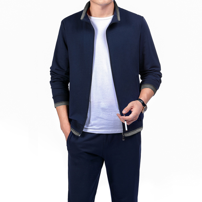 Men's Set Pant Hoodies Male Jogger Thick Loose Youth Two Piece Suit Fashion Mens Clothing Spring Casual Solid MOOWNUC 201210