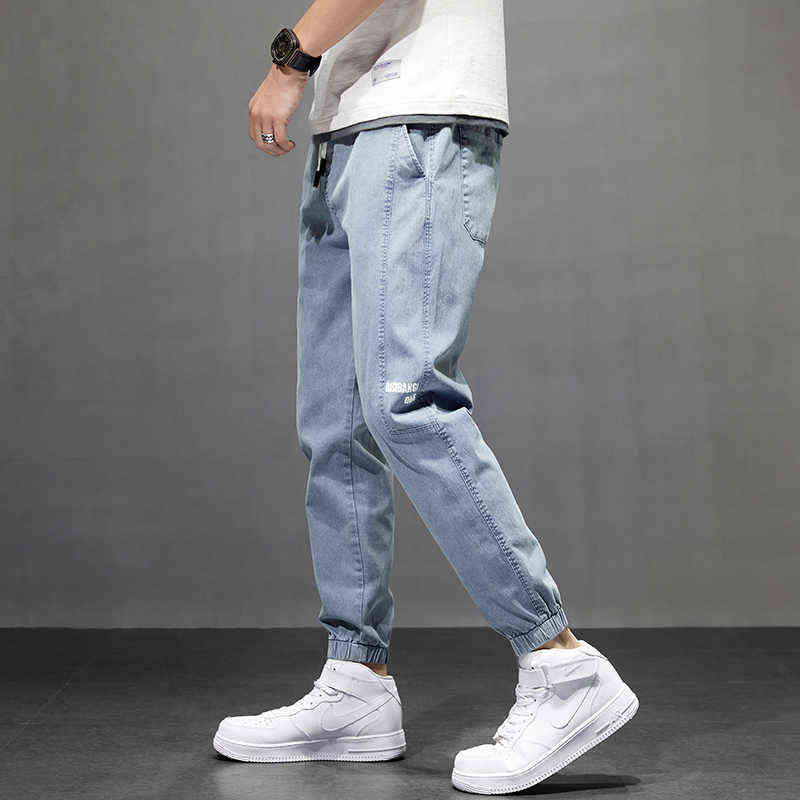 Men's Jean Jogger Harem Pant Men Pants Harajuku Cargo Jeans Cotton Casual Harem Denim Hip Hop Sweatpants Male Trousers 211029