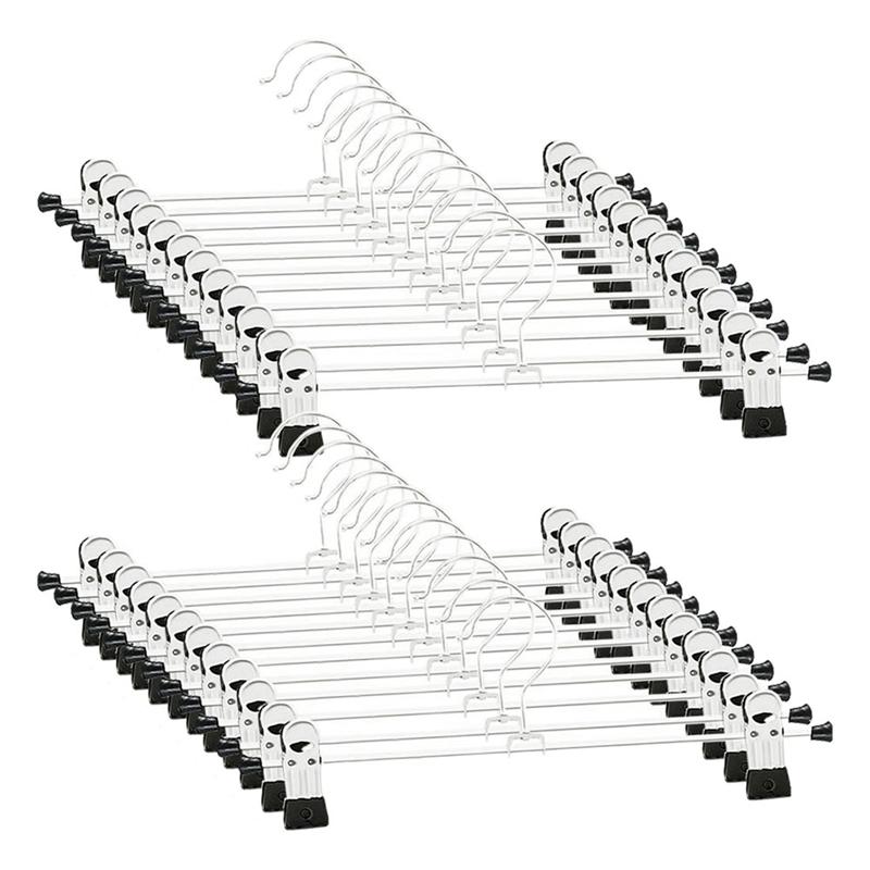 24 PCS Skirt Hangers with Clips, Pants Hanger Metal Pant Hangers Space Saving for Pants Skirts Clothes
24 PCS Skirt Hangers with Clips, Pants Hanger Metal Pant Hangers Space Saving for Pants Skirts Clothes