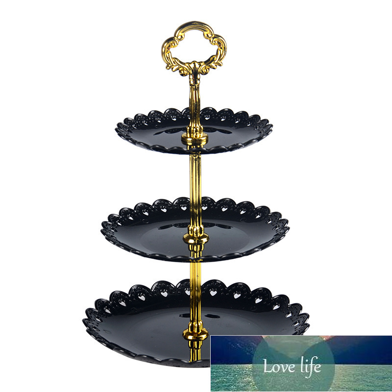 3-Tier Tray Holiday Party 3-Tier Fruit Tray Dessert Candy Tray Cake Stand Self Display Home Table Decoration Plastic Plates Factory price expert desig