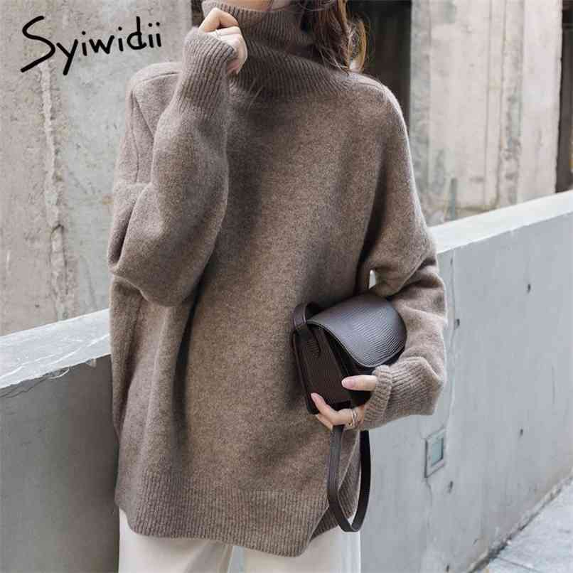 Woman Sweaters Turtleneck Fall Spring Pullovers Batwing Sleeve Cashmere Knitted Korean Top Black Khaki Winter 210607
Woman Sweaters Turtleneck Fall Spring Pullovers Batwing Sleeve Cashmere Knitted Korean Top Black Khaki Winter 210607