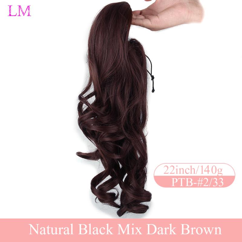 Synthetic Wigs LM Drawstring Curly Ribbon Ponytails Clip In Hair 55cm,22" Pony Tail Horsetail Hairpieces Ponytail
