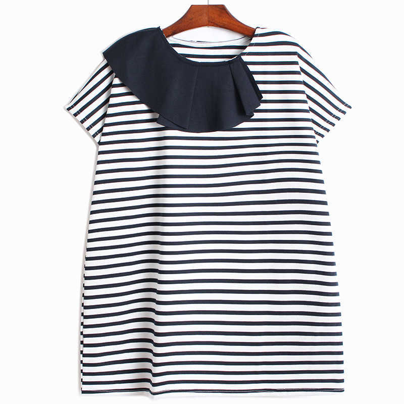 VANOVICH Short-sleeved T-shirt Women Sumemr Cotton Ladies T Shirts Fashion Casual Round Collar Striped Clothing 210615, Navy
VANOVICH Short-sleeved T-shirt Women Sumemr Cotton Ladies T Shirts Fashion Casual Round Collar Striped Clothing 210615, Navy