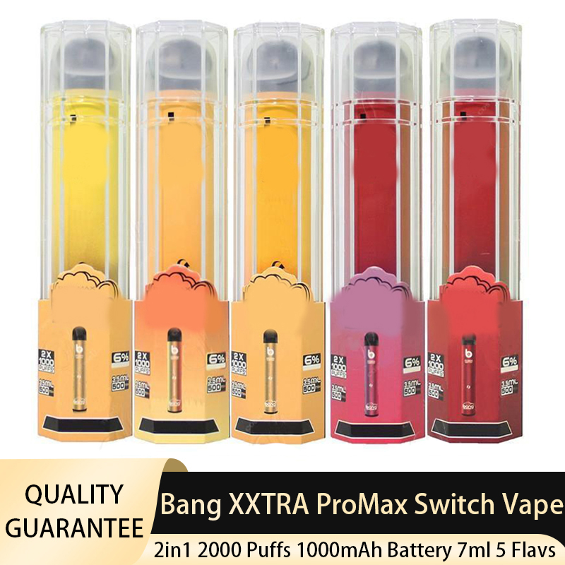Bang XXL XXTRA ProMax Switch Disposable Vape Device 1000mAh Power Battery Dual 3.5ml Pods 2000 Puffs Pro Max 2in1 Double Mouth Vapes
Bang XXL XXTRA ProMax Switch Disposable Vape Device 1000mAh Power Battery Dual 3.5ml Pods 2000 Puffs Pro Max 2in1 Double Mouth Vapes