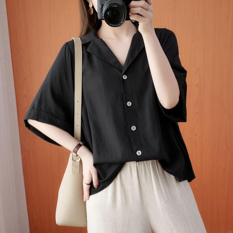 Women's Blouses & Shirts Summer Plus Size Chiffon Shirt 2021 Loose Wild Fat Girl Was Thin And Covered Belly Fashion Casual Solid Color, Black
Women's Blouses & Shirts Summer Plus Size Chiffon Shirt 2021 Loose Wild Fat Girl Was Thin And Covered Belly Fashion Casual Solid Color, Black
